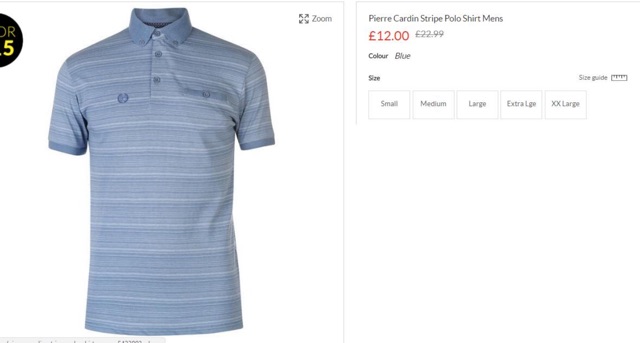 Áo Polo Pierre Cardin chất thun Jersey mát lạnh