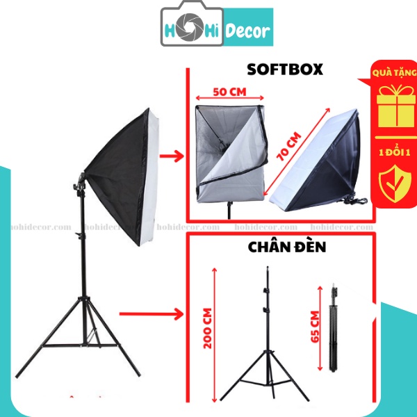 Đèn Chụp Ảnh Sản Phẩm, Bộ Đèn Softbox Studio Hỗ Trợ Quay Phim, Chụp Hình Quần Áo, Livestream, TikTok - HoHi Decor