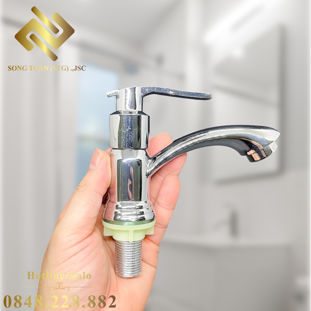 [VÒI RỬA MẶT] Vòi lavabo nước lạnh tay thân ATIMON Crome bóng kiểu dáng sang trọng tăng áp lực nước bảo hành