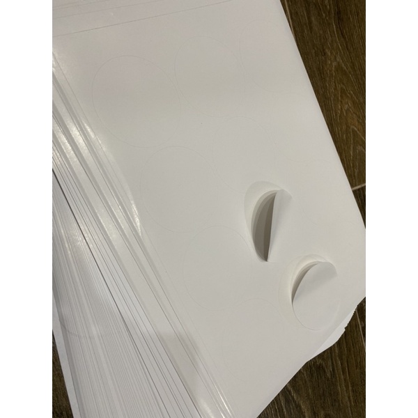 Giấy decal nhám cắt sẵn hình tròn 5 tờ A4