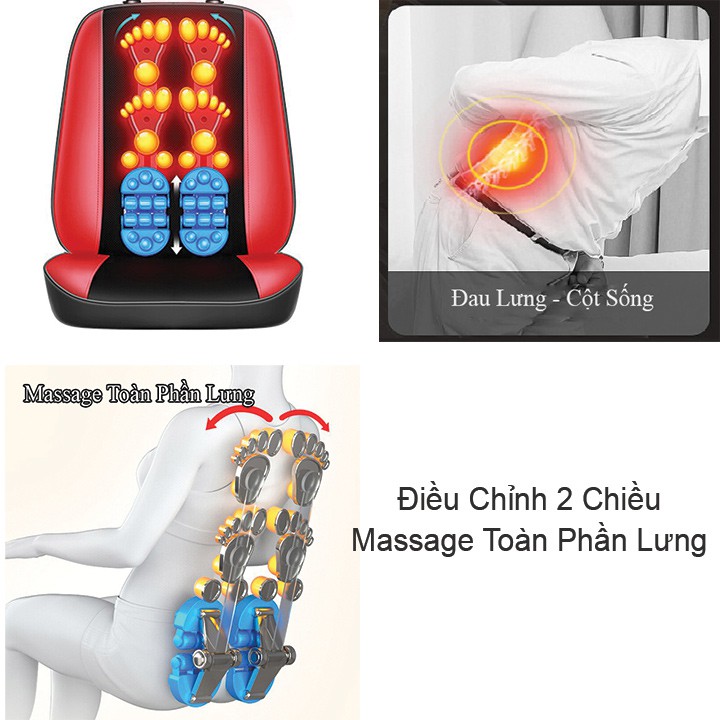 Ghế Massage Cổ Lưng Vai Gáy công nghệ Nhật hỗ trợ trị liệu, ghế massage ô tô dân văn phòng phải ngồi nhiều