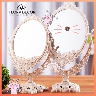 Gương vintage, gương công chúa Flora decor trang điểm để bàn