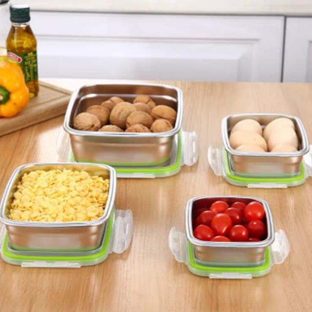 Bộ 3 Hộp đựng thực phẩm, hộp lạnh inox 304 chính hãng Hàn Quốc