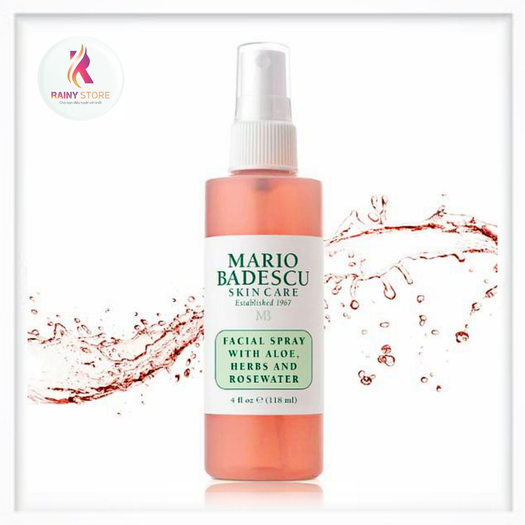 Toner xịt khoáng Mario Badescu Facial Spray With Aloe, Herbs & Rosewater 118ml