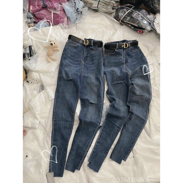 Quần Jean nữ cạp lưng siêu cao dài 98cm từ đáy quần xuống chân 66cm | BigBuy360 - bigbuy360.vn