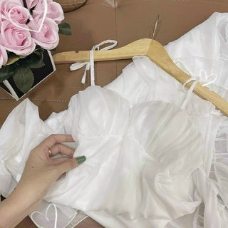 ĐẦM VOAN TRẮNG RỚT VAI
