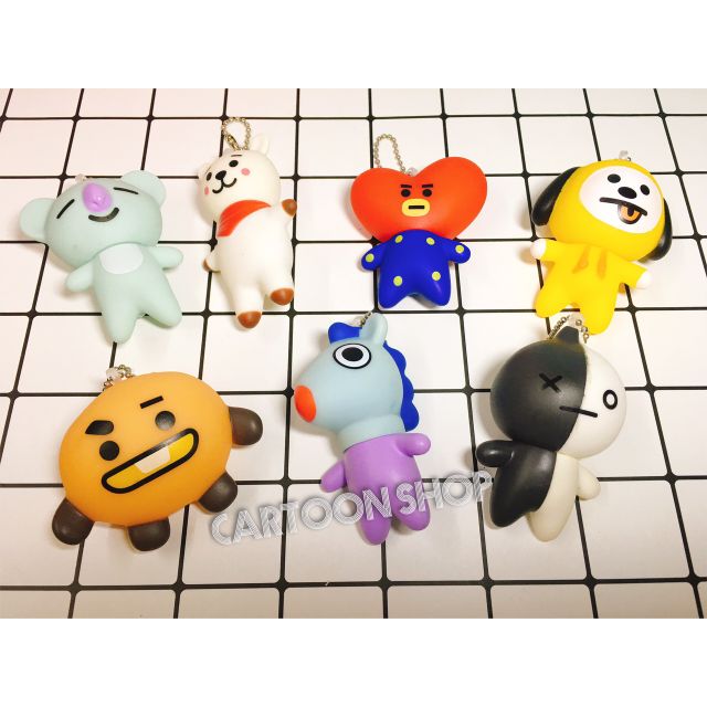 Móc Khóa BT21 BTS Tata/ mang/ shooky/ cooky/ RJ/ Chimmy/ koya