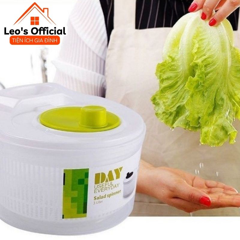 Rổ quay rau ly tâm giúp vắt và làm khô rau nhanh chóng Leos Official
