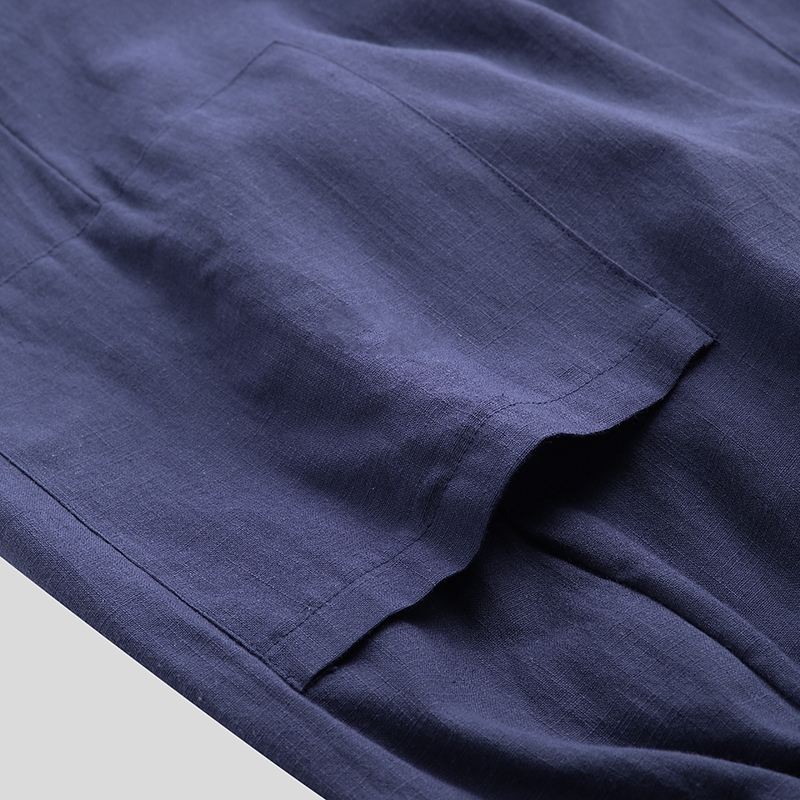 INCERUN Quần cotton linen màu trơn phong cách cổ điển dành cho nam