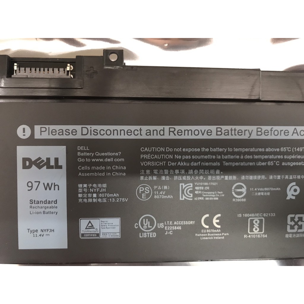 Pin (Original)97Wh Dell Precision 7530 7730 7540 7740 P74F P34E NYFJH Battery