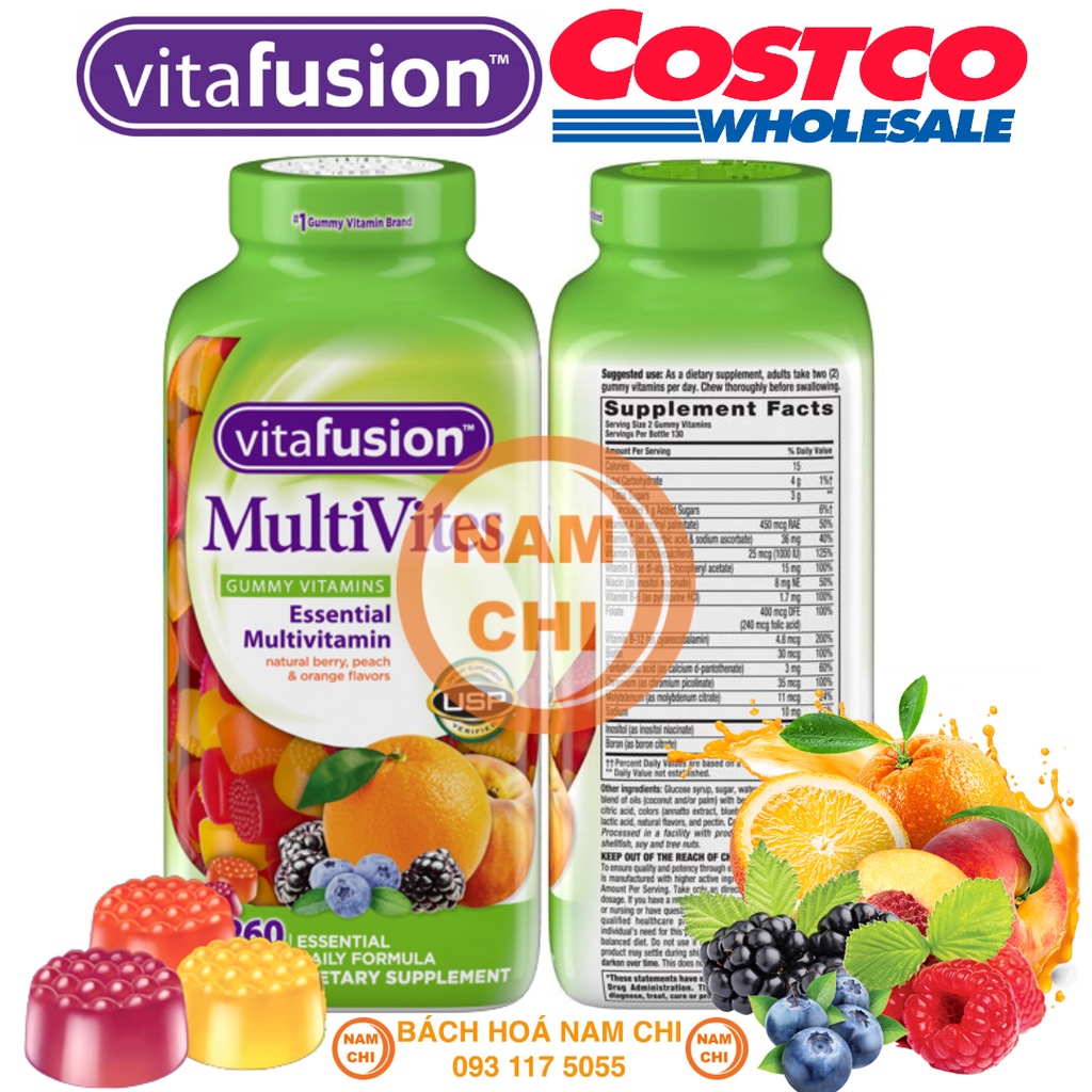 Kẹo Dẻo Vitafusion Multivites Gummy Vitamins Hộp 260 Viên Bổ Sung Vitamin Và Khoáng Chất Cần Thiết Cho Cơ Thể