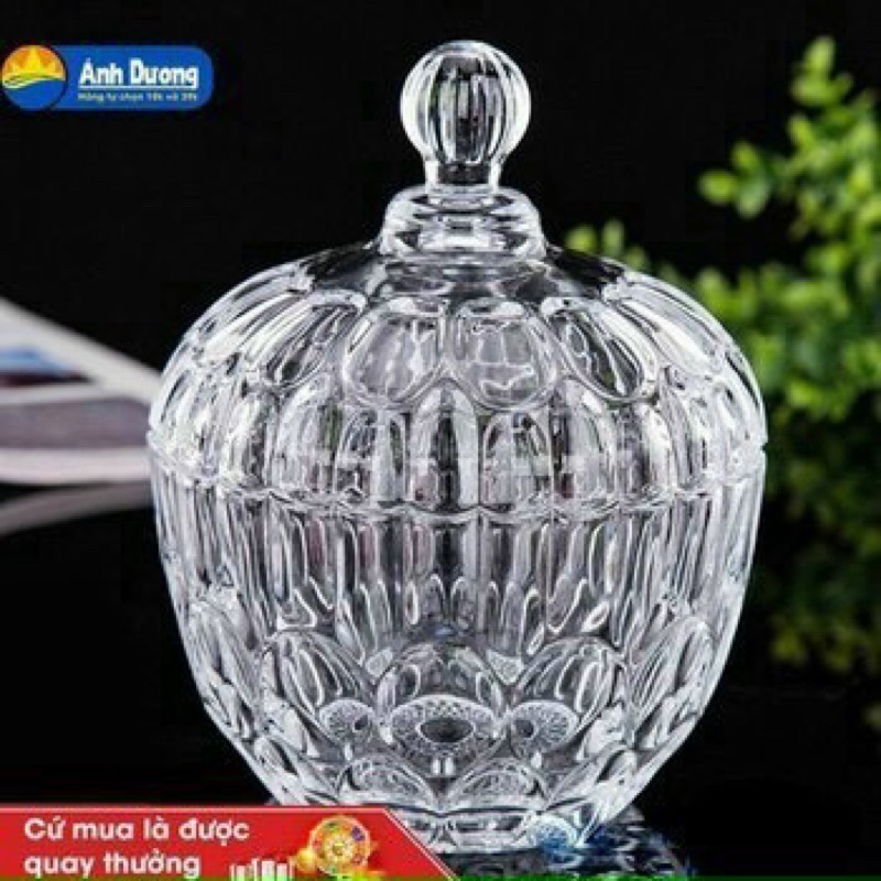 Hũ thố thuỷ tinh Deli đựng mứt Tết kẹo xinh xắn