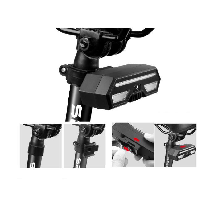 Đèn Led Gắn Đuôi Xe Đạp Có Cổng Sạc Usb