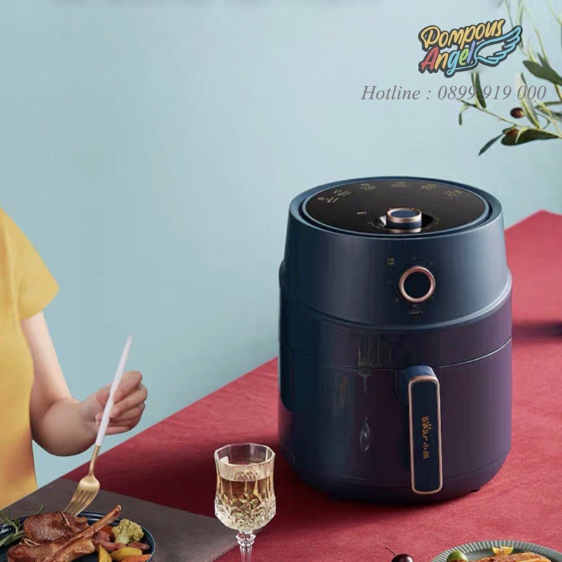 Nồi chiên không dầu đối lưu BEAR QZG-A15Q1 / QZG-A15T2 dung tích 4.6L công suất 1500W màu xanh