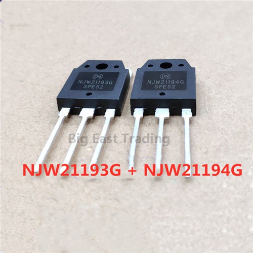 10 chiếc (5 chiếc Njw21193g + 5 chiếc Njw21194g) Njw21193 Njw21194 To-3p 16a 250v 200w Npn Pnp Silic