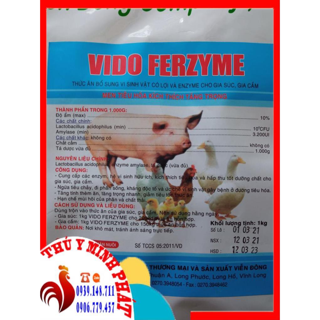 MEN TIÊU HÓA VIDO FERZYME (gói 1kg)