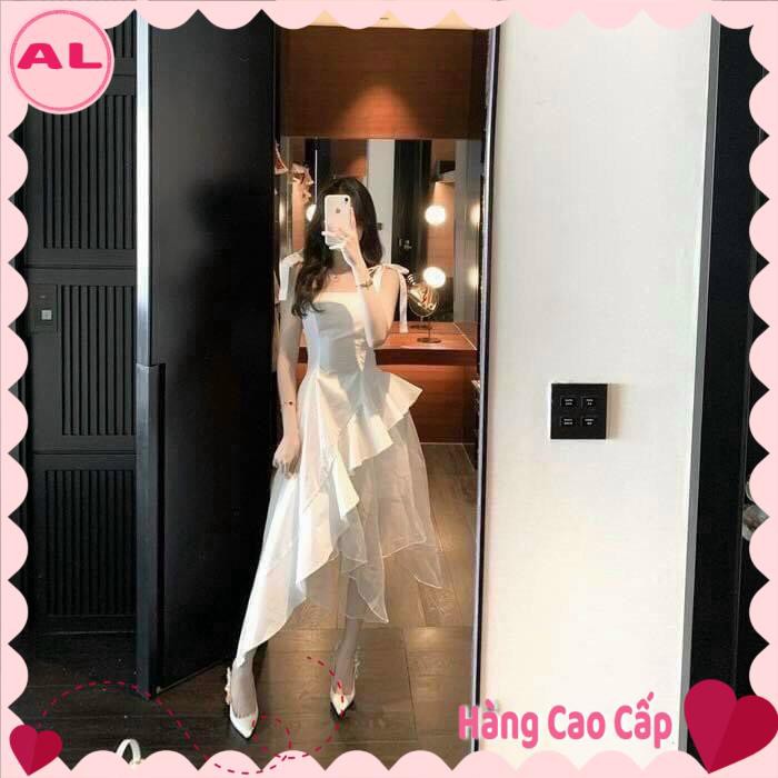 Đầm dự tiệc chéo tà cột dây vai sang trọng