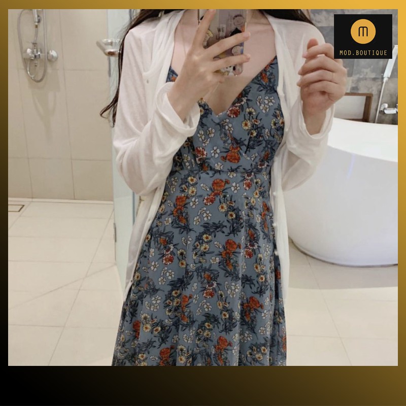 Váy Hoa 2 Dây Đi Biển Váy Thời Trang Nữ Họa Tiết Hoa Lá Nữ Tính V1 | BigBuy360 - bigbuy360.vn