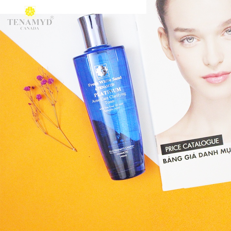 Nước hoa hồng cho da mụn, nước tẩy trang da mụn Tenamyd Platinum Acne Care Clarifying Toner 140ml - Happy Life 4U