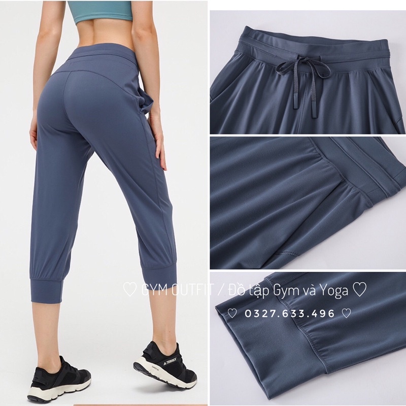 Quần Thể Thao Lululemon Ready To Rulu Jogger Crop - Quần tập Gym - Yoga Vải Lulu Cao Cấp Co Dãn Thoải Mái