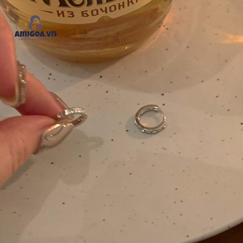 Khuyên Tai Đính Đá Zircon Phong Cách Hợp Thời Trang Cho Nữ