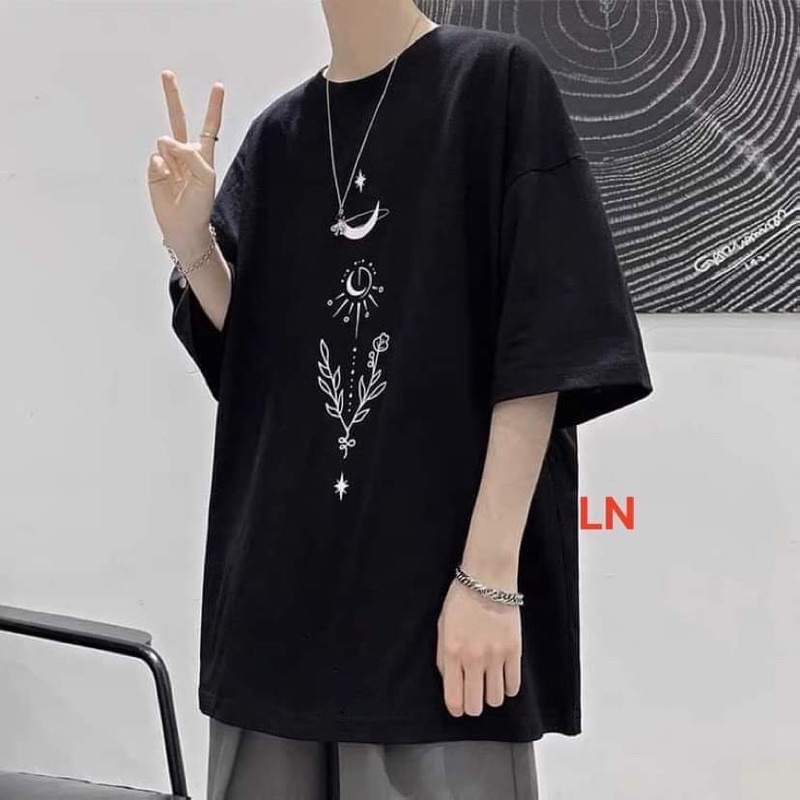 Áo phông cành lá trăng ngược TH6