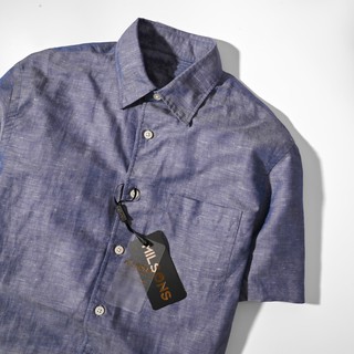 Áo somi vải linen - xanh