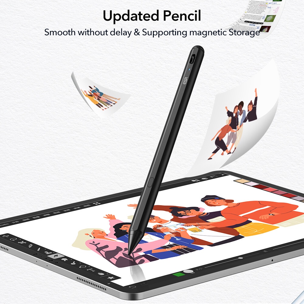 Bút cảm ứng ESR Digital iPad Stylus Pencil Tích hợp Magnetic dành cho iPad Pro/ Ipad Air/ Ipad Mini/ Ipad Gen 6,7,8,9