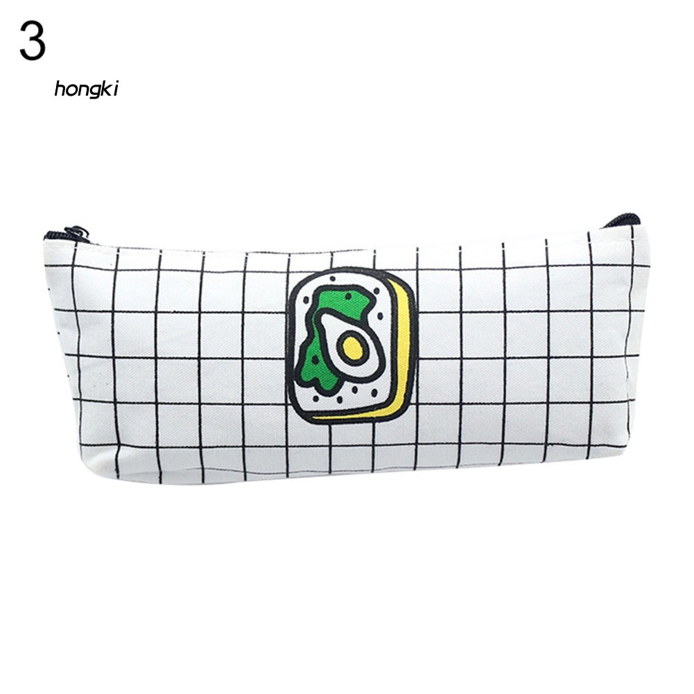 Túi bút vải họa tiết đồ ăn xinh xắn cho học sinh