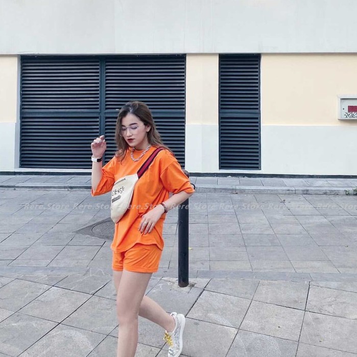 Set Quần Áo Thụng Trơn Cộc Tay Oversize - Rere.Store [FREESHIP] - Bộ áo thun tay lỡ dáng rộng kèm quần đùi nhiều màu | BigBuy360 - bigbuy360.vn