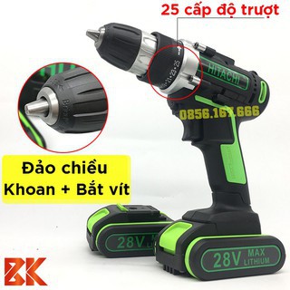 [TẶNG PHỤ KIỆN] Máy khoan dùng pin Hitachi 28V, máy khoan đa năng bắt vít chất lượng cao giá siêu rẻ