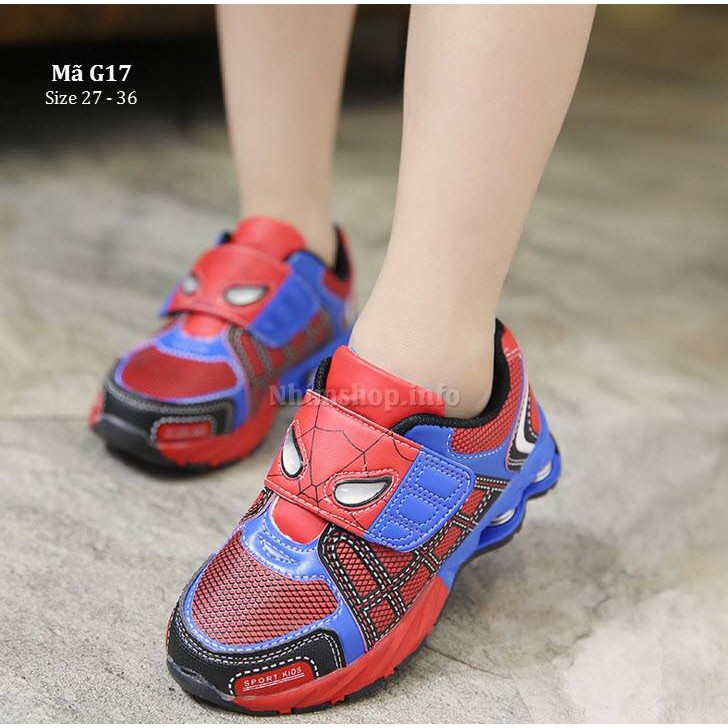 Giày Siêu Nhân -Spiderman Cho Bé Trai 2,5 - 10 Tuổi G17