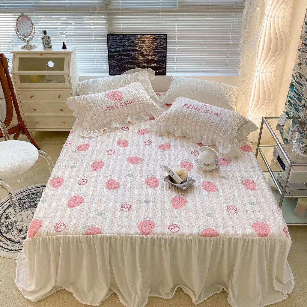 [LOẠI 1] Bộ Ga Gối nỉ tuyết  siêu mịn phối viền bèo cao cấp, Ga Gối trần nỉ tuyết  đủ kích thước Giá rẻ