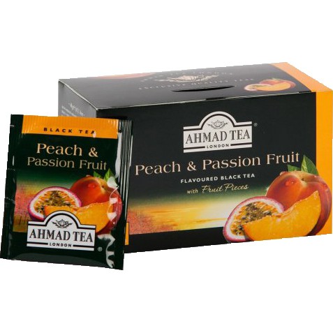 Trà Ahmad vị Đào và Chanh dây (Peach and Passion fruit) (Hộp giấy 40gram - 20 túi lọc có bao thiếc)