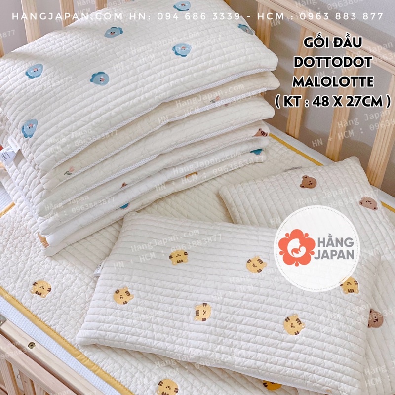 Gối Dot to Dot Hàn Quốc hình chữ nhật thêu oganic handmade