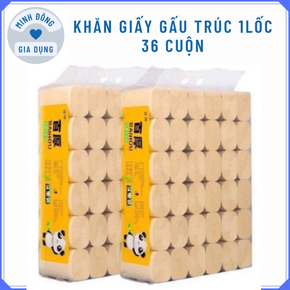 Khăn giấy gấu trúc cuộn, 1Lốc 36 Cuộn Khăn Giấy Vệ Sinh Gấu Trúc Sipiao Không Lõi Siêu Dai Tiện Dụng ( Chính Hãng)