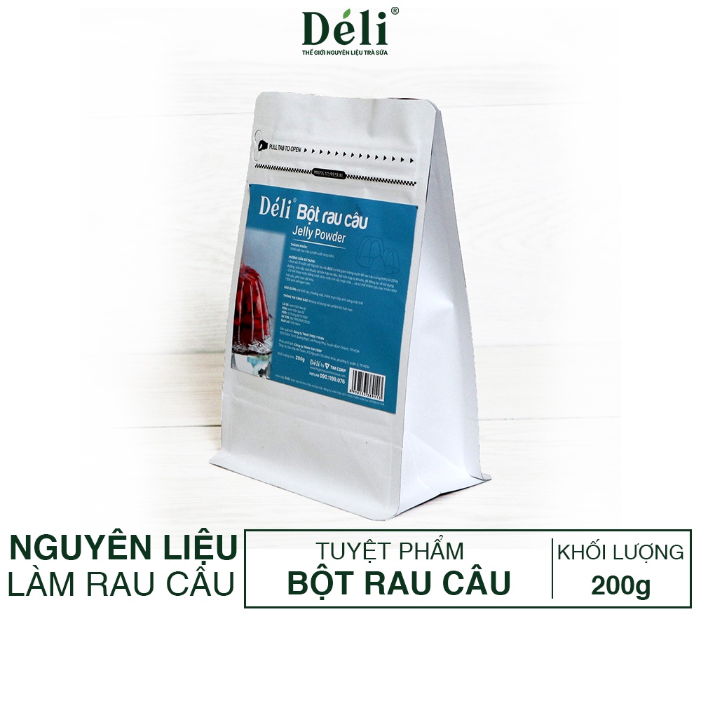 Bột rau câu cao cấp Déli TÚI LỚN 200gr ,HSD:12 tháng  GẤP 10 LẦN TÚI TRONG ST BÁN [GIÁ SỈ TẬN XƯỞNG] DẺO GIÒN DAI