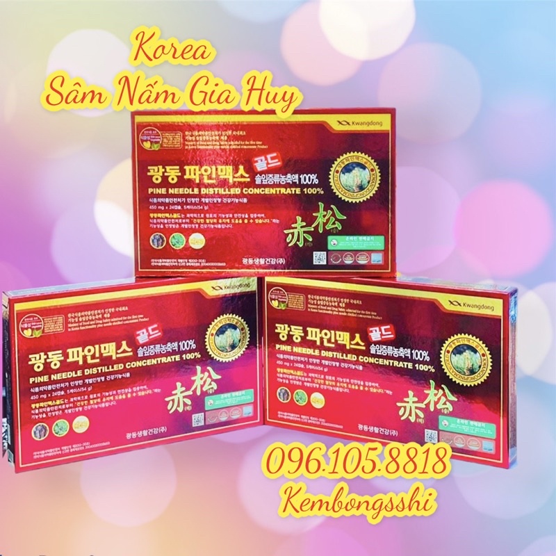 Tinh Dầu Thông Đỏ KWANGDONG PINE MAX GOLD Hàn Quốc, Hộp 120V