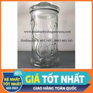 Bình ngâm sâm trụ in rồng 6 lit - hũ ngâm sâm 6 lit