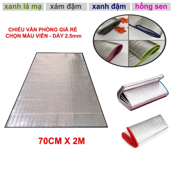 Chiếu ngủ trưa văn phòng cá nhân dày 2.5ly kích thước 70CM x 2M ( chọn màu viền ) - thảm ngủ trưa cá nhân , thảm du lịch