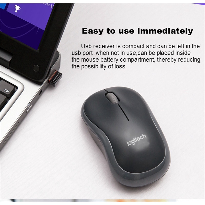 Chuột Không Dây 1000DPI 2.4GHz M185 Cho PC