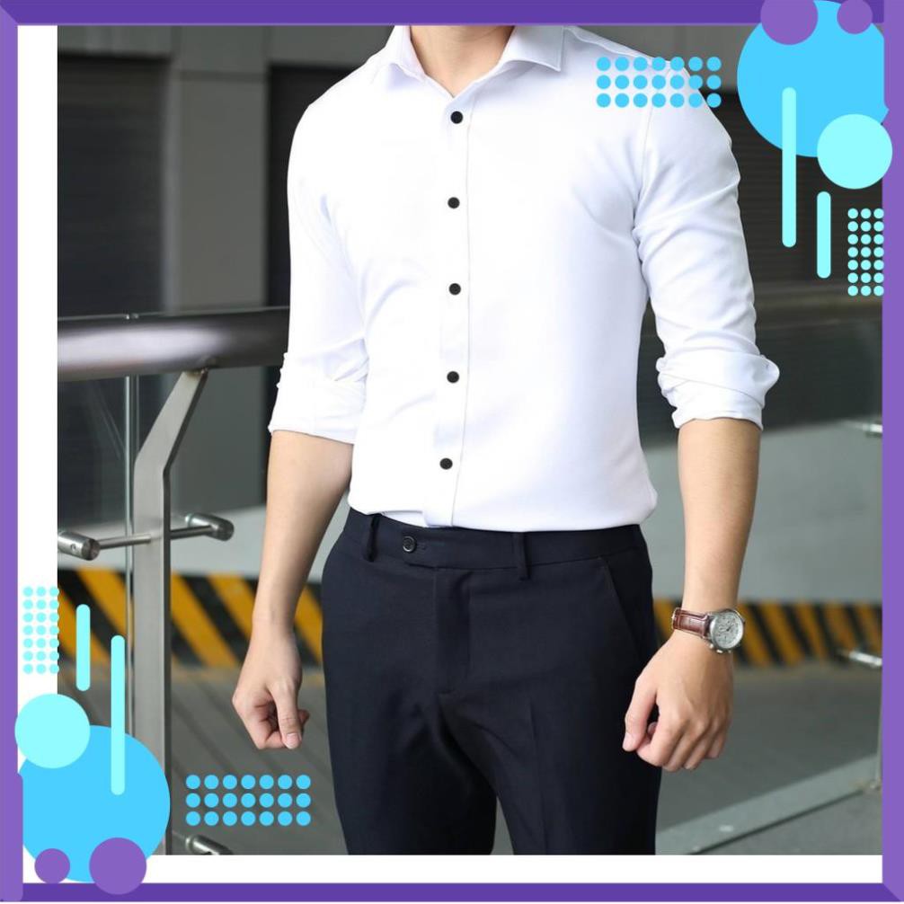 ÁO SƠ MI NAM CHẤT ĐẸP TRẮNG ÔM BODY [ FREE SHIP HOẶC GIẢM SHIP 40K ]