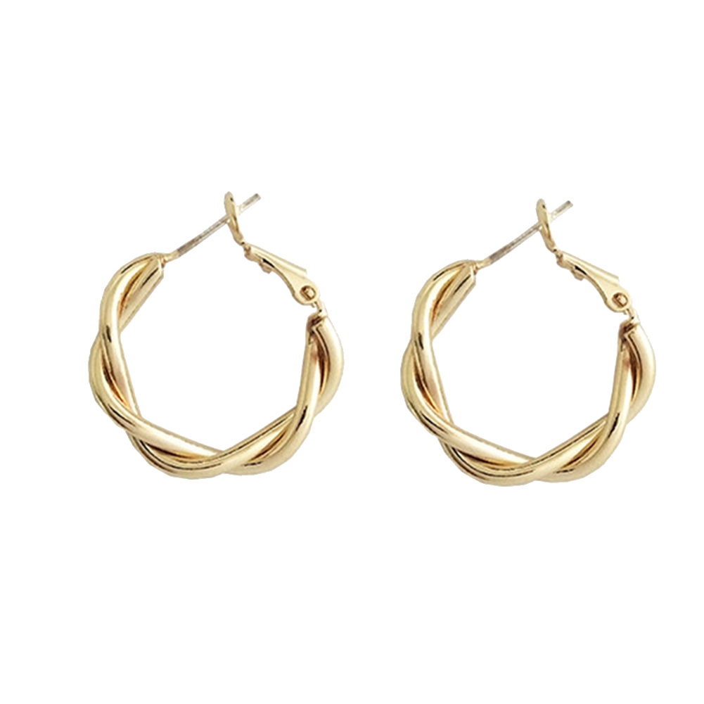 Bông tai thiết kế vặn xoắn đơn giản phong cách Hàn Quốc