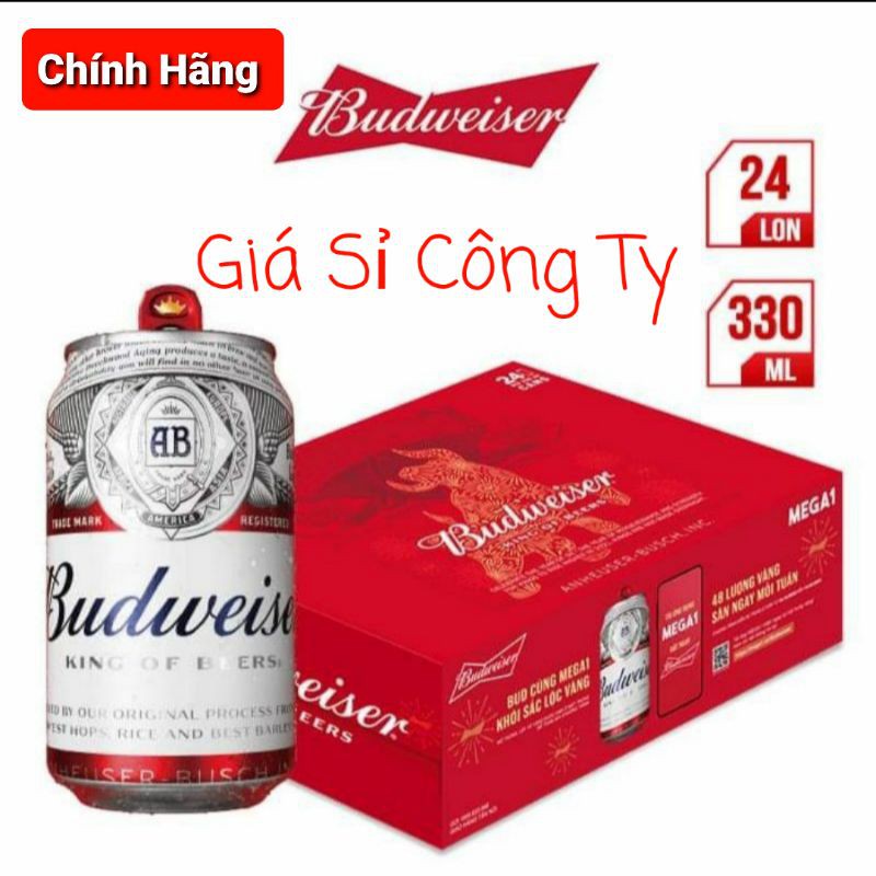 Bia Budweiser 330ml Thùng 24 Lon