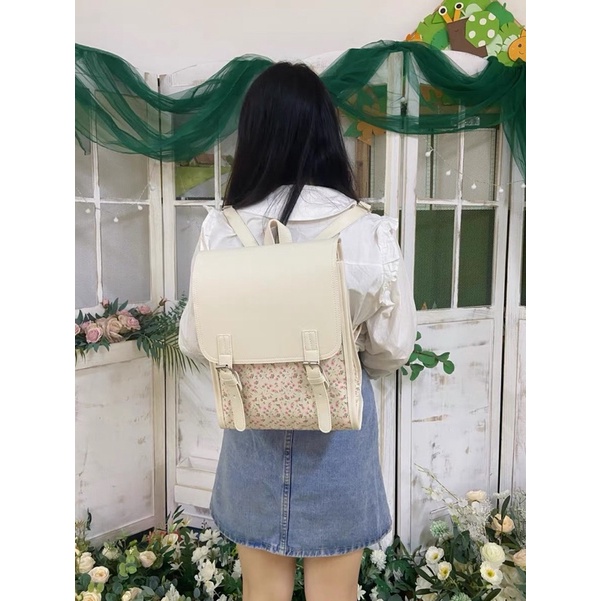 Balo Phong Cách Hàn Quốc Hoạ Tiết Hoa Mini