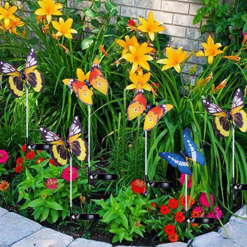 Bộ 3 Đèn Năng Lượng Mặt Trời Hình Bướm Trang Trí Lối Đi Sân Vườn