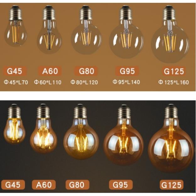 Bộ 10 bóng đèn Led Edison G45 4W đui E27.