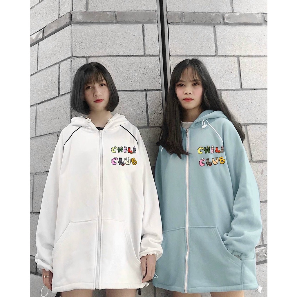 Áo khoác nỉ Hoodie Dây Kéo CHILI CLUB Ulzzang form rộng nam nữ áo nỉ bông Unisex AKN8 Guvia