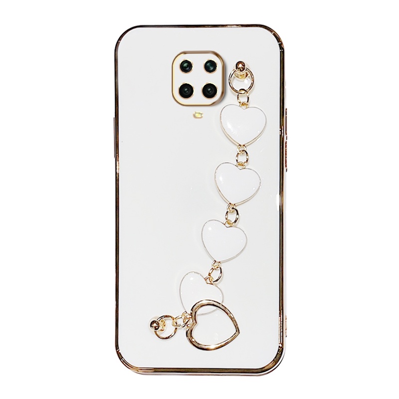 Ốp điện thoại mềm viền vuông hình trái tim sang trọng bảo vệ camera cho Xiaomi Redmi Note 9s Note 9 Pro Note 9 Pro Max