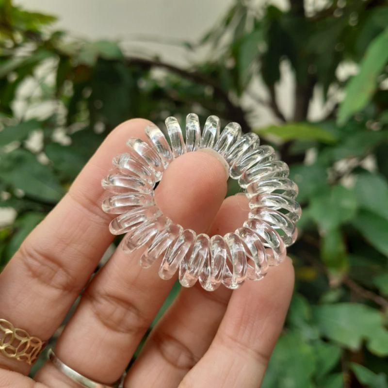 Lò Xo Cột Tóc Trắng Trong Size Trung 3 cm